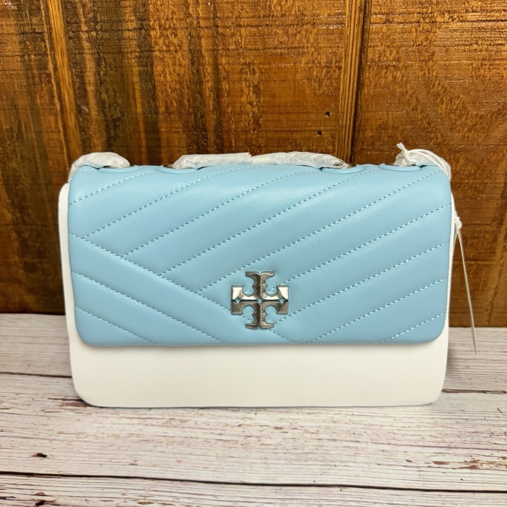 Tory Burch Small Kira Chevron Convertible Shoulder Bag - Light Celeste